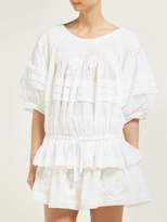 Thumbnail for your product : Innika Choo Floral-embroidered Fil-coupe Ramie Blouse - Womens - White