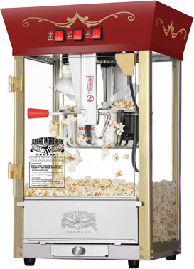 Matinee Popcorn Machine - 8oz Popper with Stainless-Steel Kettle, Reject Kernel Tray, Warming Light, and Accessories by Great Northern Popcorn