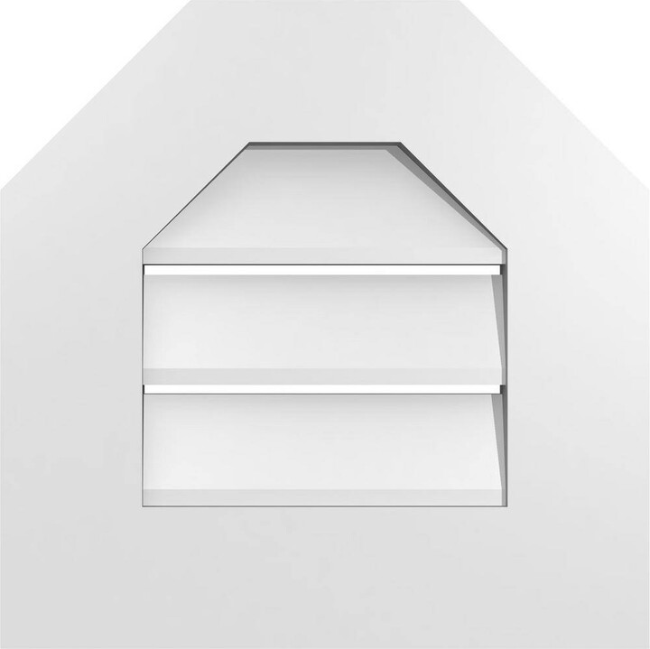 16 in. x 16 in. Octagonal Top Surface Mount PVC Gable Vent: Functional with Standard Frame
