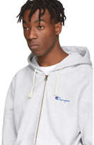 Thumbnail for your product : Champion Reverse Weave Grey Script Logo Full Zip Hoodie