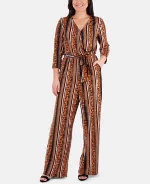 ny collection petite belted jumpsuit