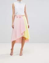 Thumbnail for your product : ASOS Scuba Prom Skirt With Wrap And Colour Block Detail
