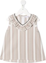 Thumbnail for your product : BRUNELLO CUCINELLI KIDS Ruffle Neckline Blouse