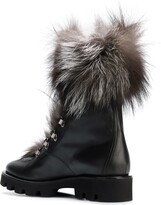 Thumbnail for your product : Fabiana Filippi Fur Embellished Lace-Up Boots