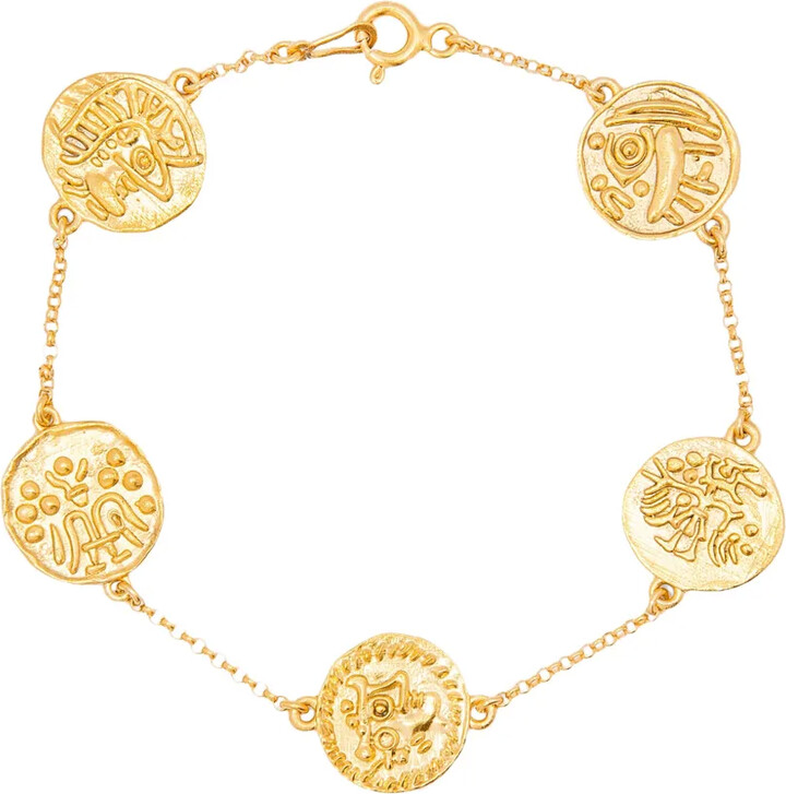 CHRONOS Sterling Silver Coin-Motif Bracelet