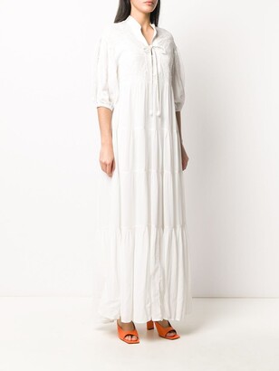 Pinko Embroidered Tiered Maxi Dress
