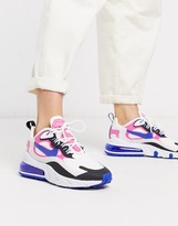 Thumbnail for your product : Nike Air Max 270 React White Pink And Black Trainers