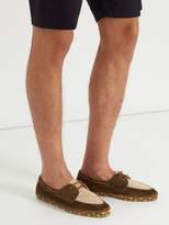Thumbnail for your product : Castaner Espadrille Sole Suede Deck Shoes - Mens - Khaki