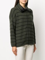 Thumbnail for your product : Brunello Cucinelli Striped Ribbed Knit Cardigan