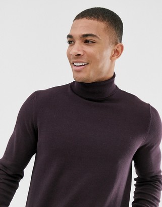 New Look roll neck sweater in purple