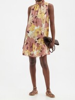 Thumbnail for your product : EPHEMERA Maui High-neck Floral-print Linen Mini Dress - Multi