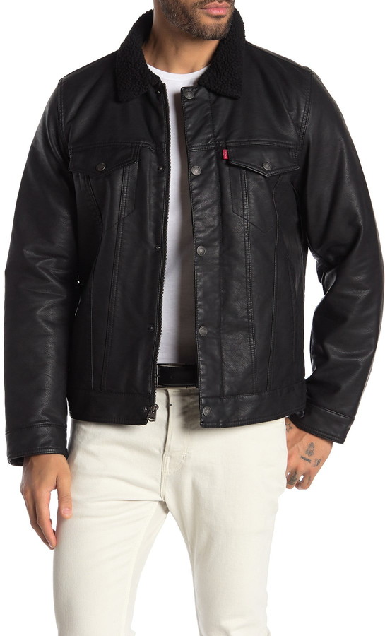 levi shearling leather jacket