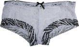 Thumbnail for your product : Wet Seal Zebra Contrast Lace Boyshort