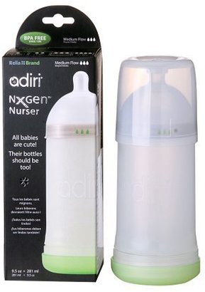 Adiri NxGen Stage 2 Nurser Medium Flow Baby Bottle, White, 6-9 Months by