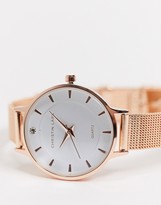 Thumbnail for your product : Christin Lars mesh watch in rose gold