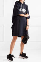 Thumbnail for your product : MM6 MAISON MARGIELA Oversized Hooded Printed Cotton-terry Mini Dress