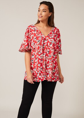 plus size red tops uk