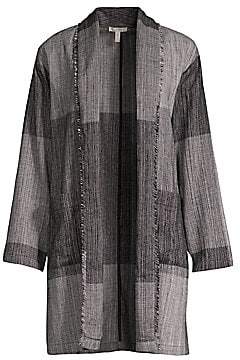 Eileen Fisher Women's Shawl Collar Long Cotton Jacket