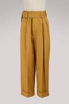 Belted wide-leg pants