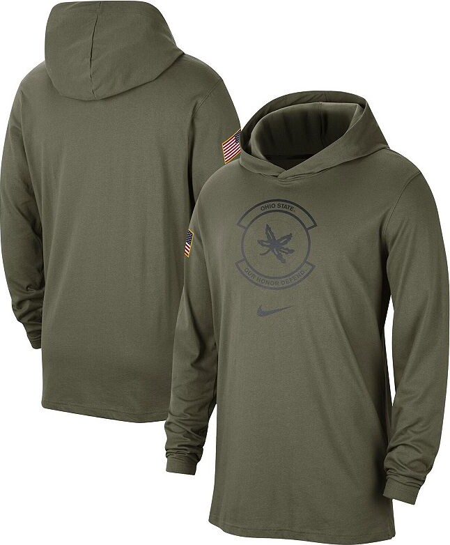 Nike Men's Olive Ohio State Buckeyes Military Pack Long Sleeve Hoodie T-Shirt
