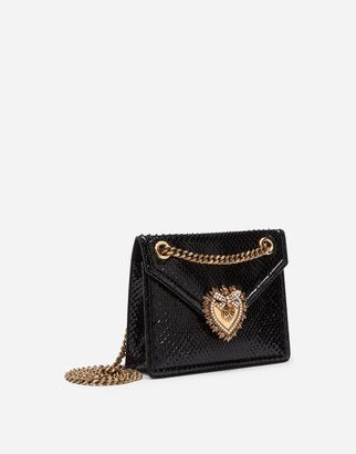 Dolce & Gabbana Medium Devotion Bag In Python Skin