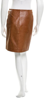 Celine Leather Knee-Length Skirt
