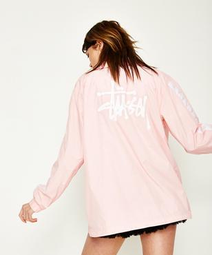 Stussy Graffiti Tape Coaches Jacket Pink Black