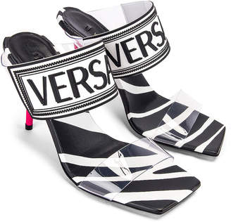 clear versace heels
