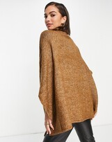 Thumbnail for your product : Vero Moda high neck poncho in camel