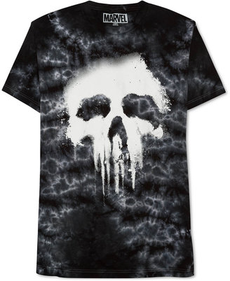JEM Men's Marvel Punisher Tie-Dyed Halftone Graphic-Print T-Shirt