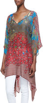 Thumbnail for your product : Johnny Was Collection 3/4-Sleeve Handkerchief-Hem Tunic