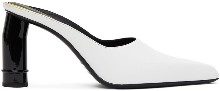 white pointed toe heels