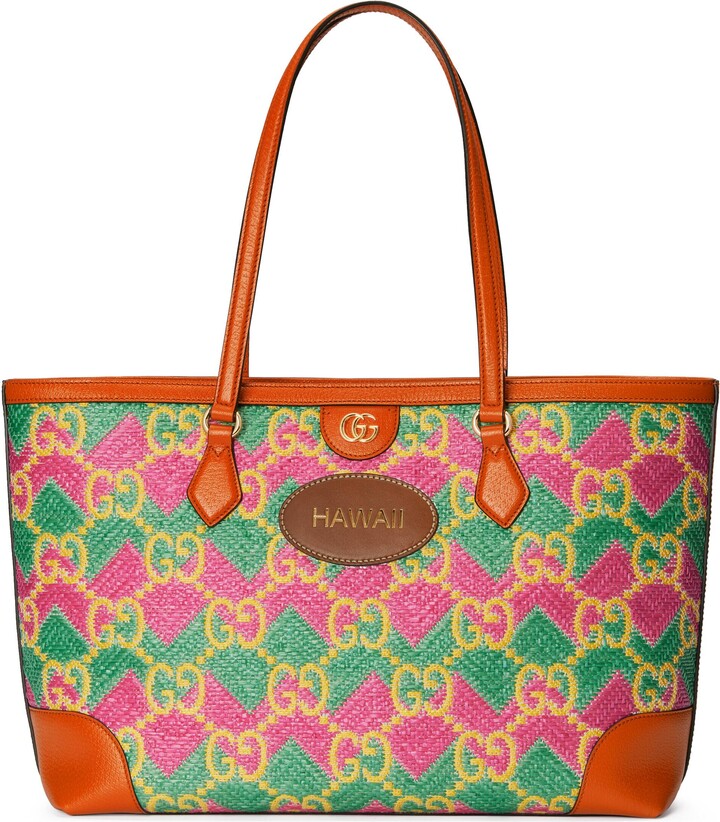 Gucci 'Hawaii' straw effect tote bag ShopStyle
