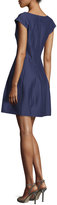 Thumbnail for your product : Halston Cap-Sleeve Structured Fit-&-Flare Dress, Elderberry