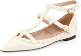 Thumbnail for your product : Valentino Rockstud Cage Patent Ballerina Flat, Ivory