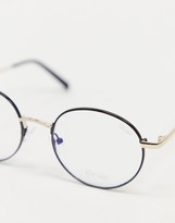 Thumbnail for your product : Quay I See You unisex blue light round glasses in black