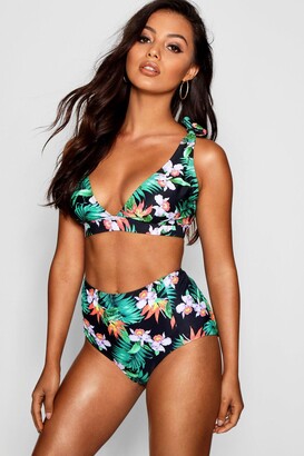 boohoo Spain Mix & Match Tropical High Waist Bikini Brief - ShopStyle Two  Piece Swimsuits