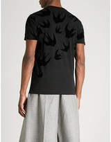 Thumbnail for your product : McQ Swallow-flocked cotton-jersey T-shirt