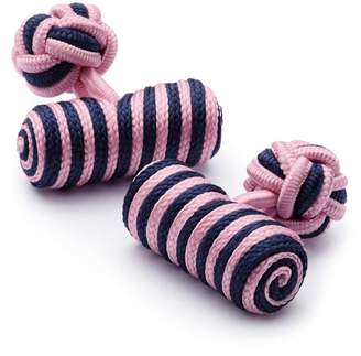 Pink and Navy Barrel Knot Cufflinks by Charles Tyrwhitt