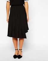 Thumbnail for your product : The Laden Showroom X Even Vintage Asymmetric Pleat Midi Skirt