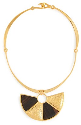 Joelle Kharrat - Peacock Wood And Gold-plated Brass Necklace - Brown