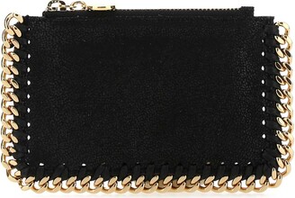 カードケース・名刺入れ Stella Mccartney Black shaggy deer Falabella card holder Women Black Falabella zipper Cardholder | Stella McCartney US