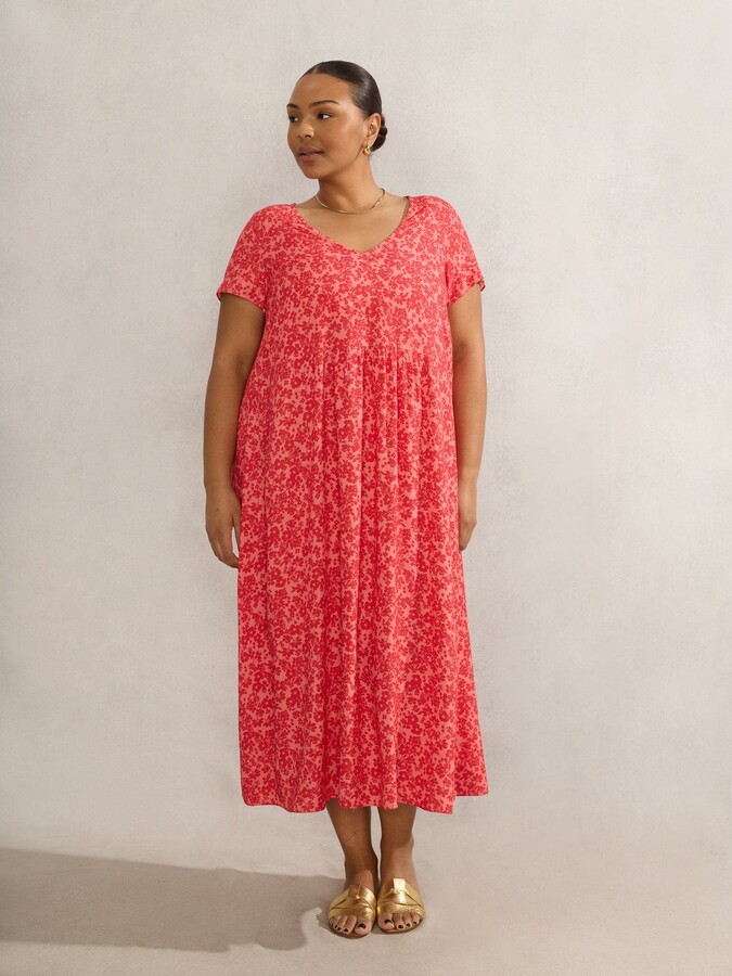 Live Unlimited Short Sleeve V-Neck Midi Dress