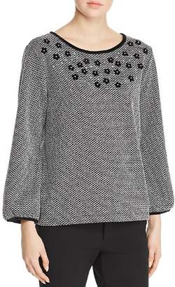 Karl Lagerfeld Paris Embellished Bishop Sleeve Sweater