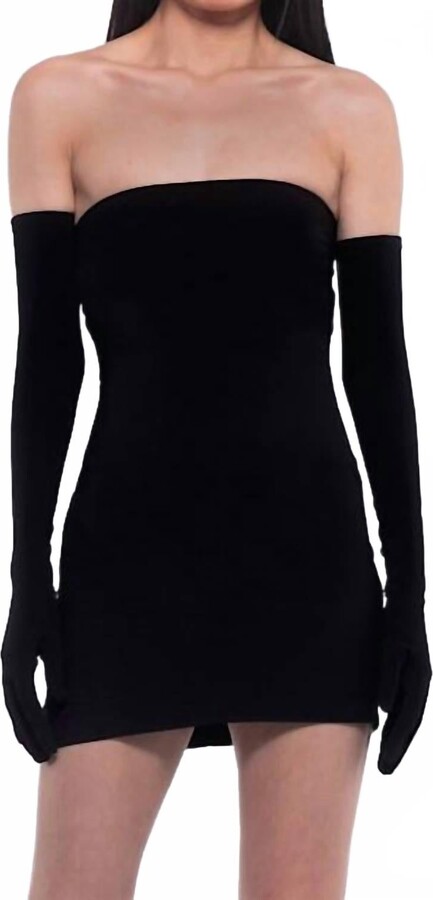 Miscreants London Cupid Mini Dress & Gloves In Black