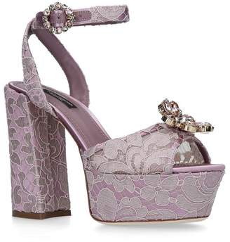 Dolce & Gabbana Lace Evie Platform Sandals 105