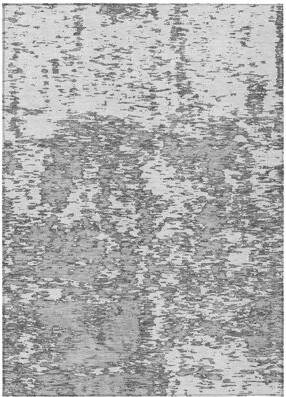 HomeRoots 8' X 10' Gray And Ivory Abstract Washable Indoor Outdoor Area Rug