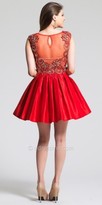 Thumbnail for your product : Dave and Johnny Illusion Keyhole Back Pleated Homecoming Dress