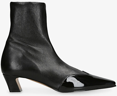 KHAITE Womens Black Nevada 40 Leather Ankle Boots Eur 38/5 Uk Women