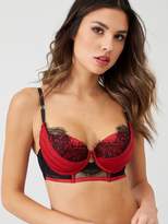 Thumbnail for your product : Ann Summers Adalicia Longline Balcony Bra - Red Black